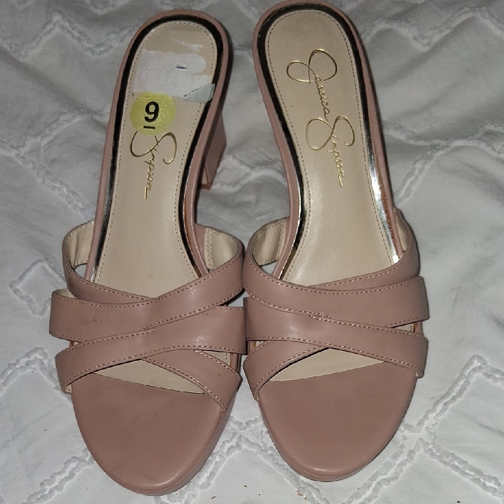 Jessica Simpson Women's Blush Crisscross Mules